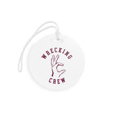 Luggage Tag - Maroon on White